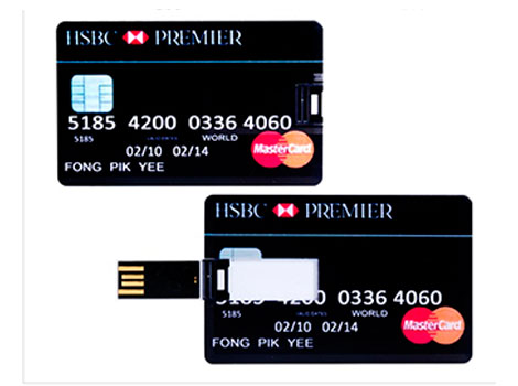 Memoria USB en forma de tarjeta de crédito